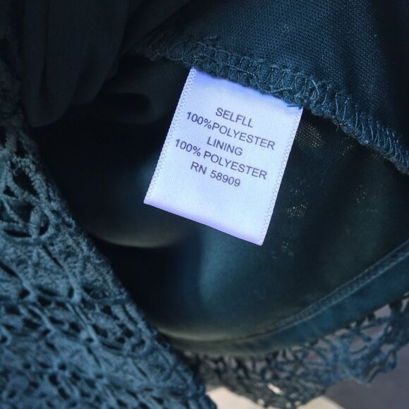 Gianni Bini Eyelet Lace Colder Shoulder Green Dress - Picture 7 of 7